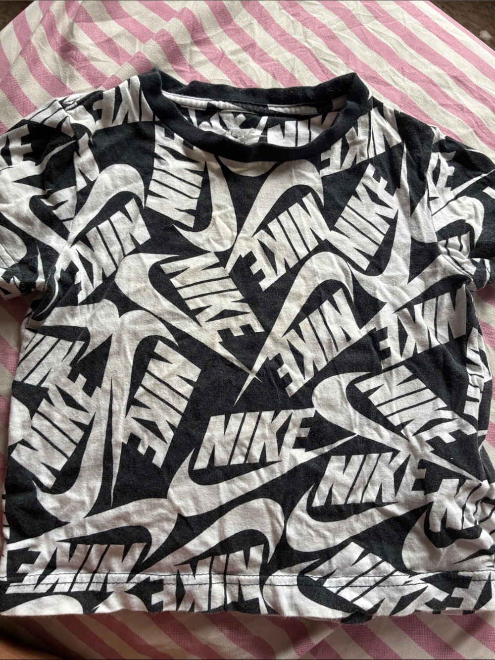 Nike Black & White Allover Logo Short Sleeve Tee
